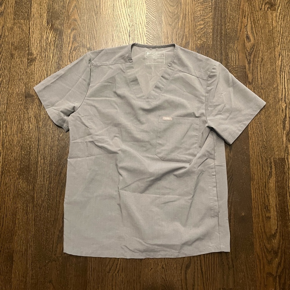 Men’s Figs Leon Scrub Top Light Grey Medium